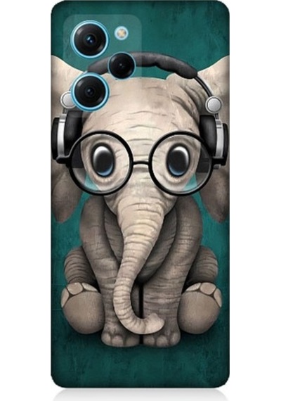 Xiaomi Poco X5 Pro Uyumlu Dahi Yavru Fil Desenli Silikon Kılıf