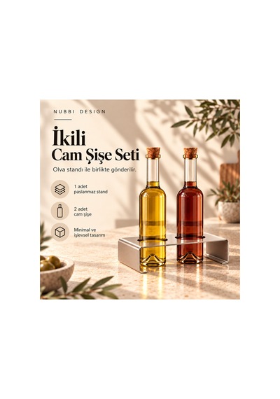 Olva Paslanmaz Çelik İkili Yağlık Seti Cam Şişeli Modern Tasarım Minimalist Zeytinyağı Ve Sirkelik Standı Gri - 935569786 Gri Olva Paslanmaz Çelik İkili Yağlık Seti Cam Şişeli Modern Tasarım Minimalist Zeytinyağı Ve Sirkelik Standı Gri - 935569786 Gri