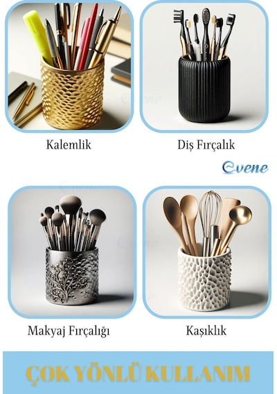 Kalemlik Beyaz Renk Masa Kalemliği Organizer Kalemlik Model 9 Çok REnkli