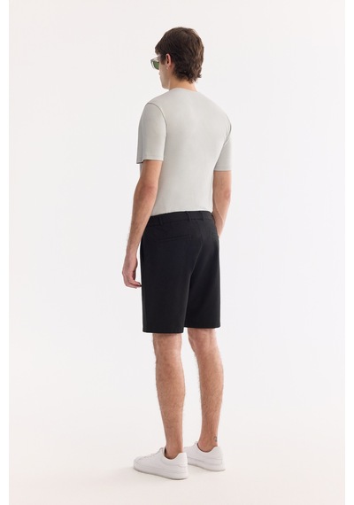 Avva Erkek Siyah Yanı Lastikli Gofreli Relaxed Fit Chino Şort A61y3730