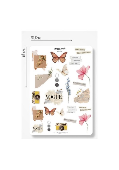 Vogue Temalı Sticker Seti - 23 Parça - A5 Standart