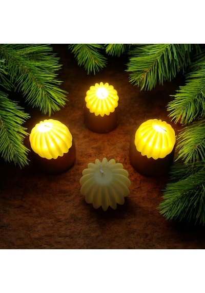 Vıp Kalite Led Işıklı Mum 6 Adet Yılbaşı Noel Mumu Pilli Gün Işığı Mum 6 Yılbaşı Mumu Süsleri Gün Işığı