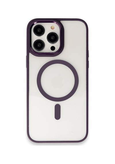 Apple Uyumlu   iPhone 15 Pro Max Kılıf Room Magneticsafe Silikon - Derin Mor