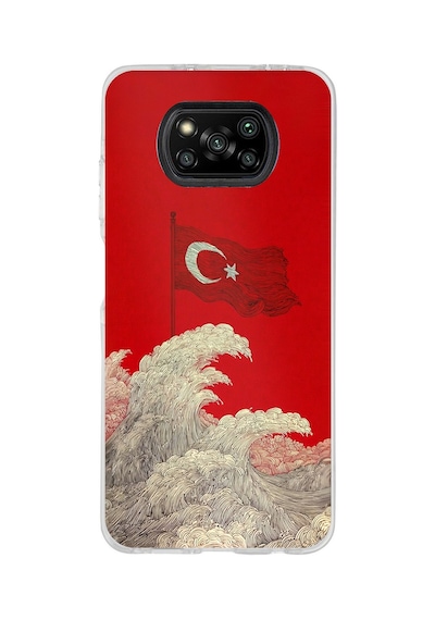 Poco X3-x3 Pro-nfc Uyumlu Ay Yıldız Türk Dalgası Baskılı Silikon Kılıf