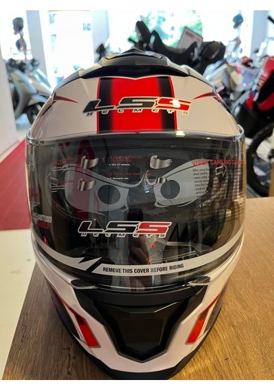Ls5 Çene Açılır Motosiklet Kaskı Beyaz - Kırmızı - Mavi