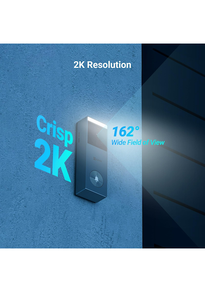 Ezviz Hp3 Pro 3mp 2k Kablosuz Görüntülü Kapı Zili, Bataryalı, Güneş Paneli Dahil, İnsan Algılama, Çift Yönlü Konuşma
