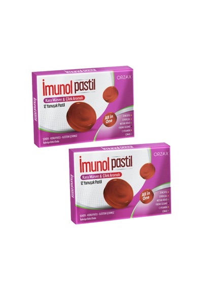 Orzax İmunol Karamürver & Çilek Aromalı 2 x 12 Pastil