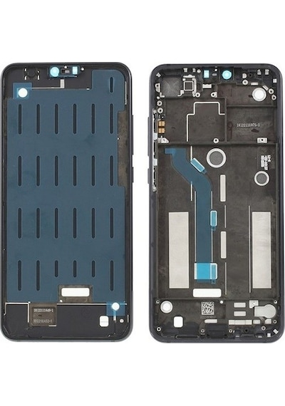 Mi 8 Lite Uyumlu Ekran Çitası Çerçeve Siyah Beyaz