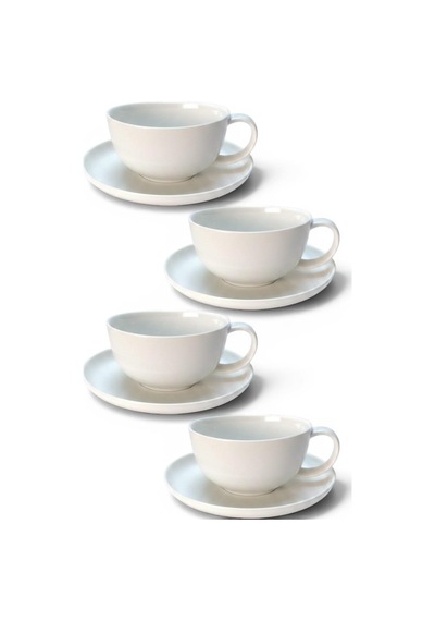 6 Kişilik Porselen Çay Fincanı Beyaz 220ml Diğer