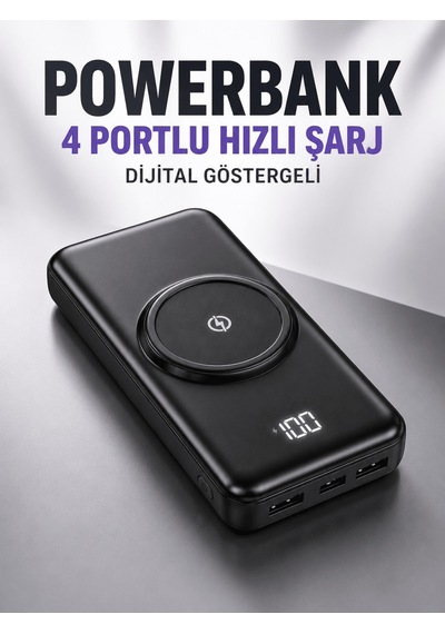 10.000 Mah Powerbank 4 Portlu Hızlı Şarj Dijital Göstergeli Diğer 32193120