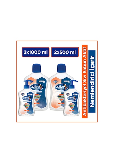 Activex Aktif Sıvı Sabun 2 x 1 L + 2 x 500 ML