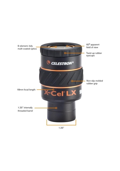 93425 X-cel Lx Serisi - 1.25'' Mercek, 18 Mm Çok Renkli
