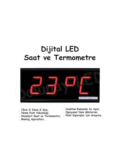 Dijital Led Saat Termometre 76Mm (550331755) Çok Renkli