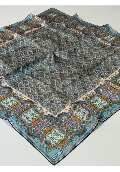 Armine Sura İpek Eşarp Mavi