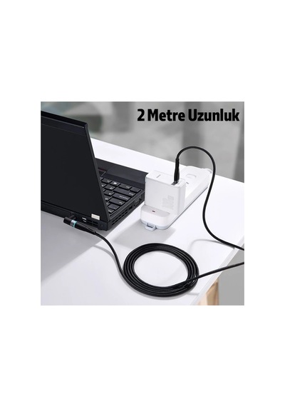 Zinc Manyetik Type-c To Dc Round 79x55mm Laptop Şarj Kablosu 100w 2m- 5775 - Karbul3524-6187