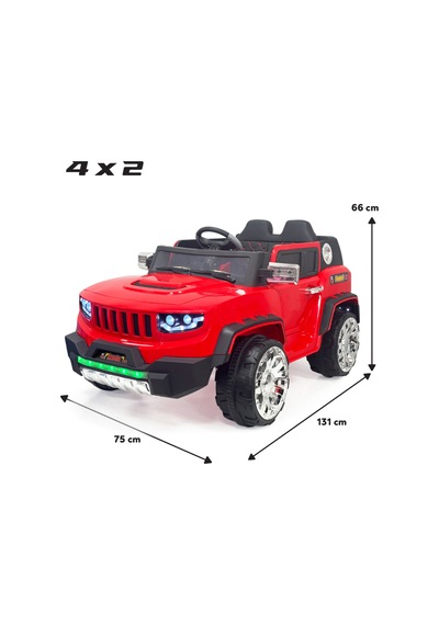 Jeep Akülü Araba 0-8 Yaş Kırmızı