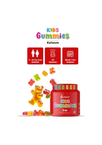 Gummies Demir Iron Kıds 60 Çiğnenebilir Form