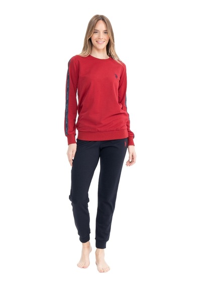 U.s. Polo Assn. 17075 Kadın Bordo Ev Giyim Pijama Takım 001