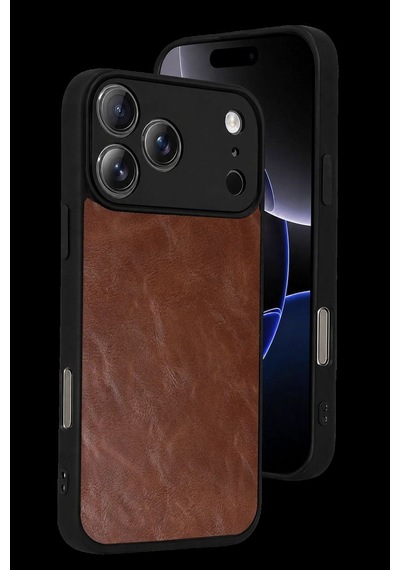 İphone 17 Pro Aras Deri Kapak - Taba