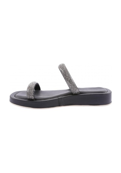 Dgn 009 Kadin Silver Taşli Bantli Terlik 009-2297-R1534 Siyah