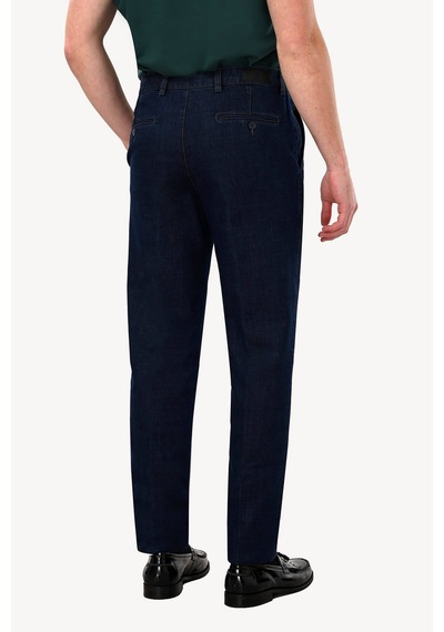Ysf Erkek Lacivert Regular Fit Yan Cep Kot Spor Pantolon