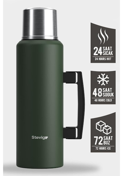 4 Camp Klasik Vakumlu Kulplu Çelik Termos 1.5 Lt. Green St-206 Yeşil