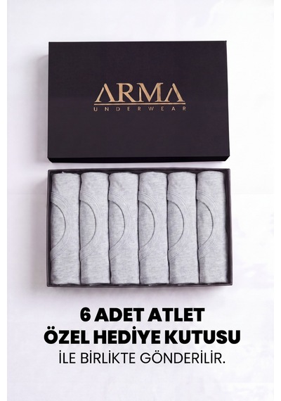 Arma Yıldız Erkek Premium %100 Pamuk Gri Atlet 6'lı Özel Hediye Kutulu Damat Bohçası Çeyiz Seti Arma Yıldız Erkek Premium %100 Pamuk Gri Atlet 6'lı Özel Hediye Kutulu Damat Bohçası Çeyiz Seti