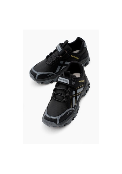 Tonny Black Termo Taban Su İtici Kumaş Cırtlı Çocuk Unisex Siyah Füme Trekking Ayakkabı Tbtmkd025 Siyah Füme