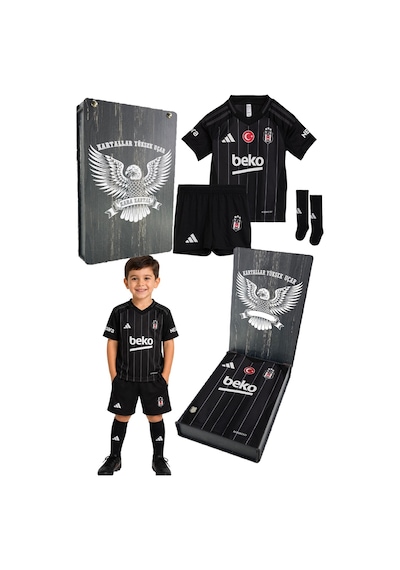 Beşiktaş Lisanslı Adidas Siyah Set Forma Lazer Kutu Açık Beyaz
