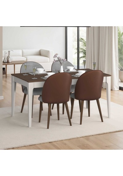 Milano Açılır Yemek Masası - Vizon/zebra 160-200x78x90 Cm
