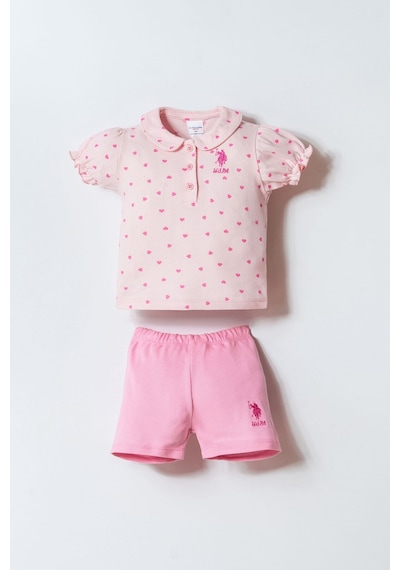 U.s. Polo Assn. Kız Bebek Pembe Şort Takım 5274-50154 Pembe