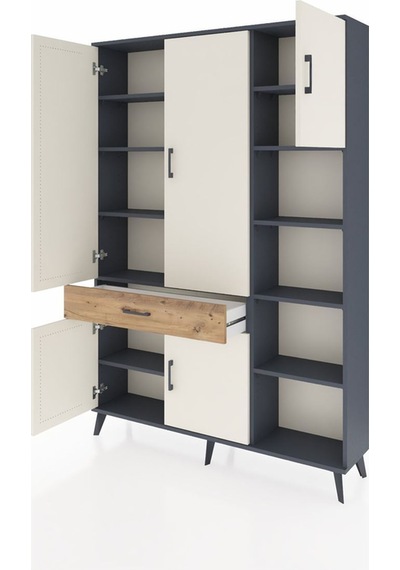 Arges Dolap 10 Raflı Tek Çekmeceli 5 Kapaklı 132x30x195 Antrasit-aytaşı/çam Aytası/atlas Çam Arges Dolap 10 Raflı Tek Çekmeceli 5 Kapaklı 132x30x195 Antrasit-aytaşı/çam Aytası/atlas Çam