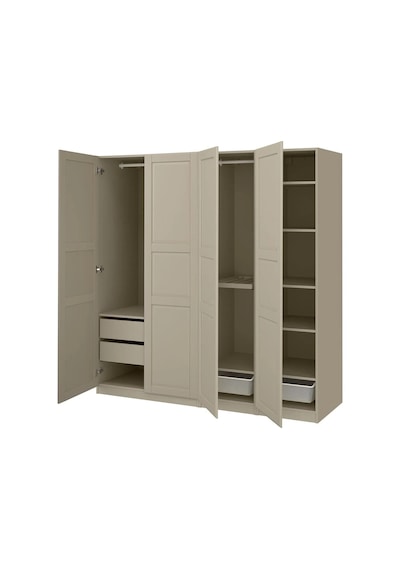 Ikea Gri Geniş Kapaklı Gardırop 200x60x201 Cm