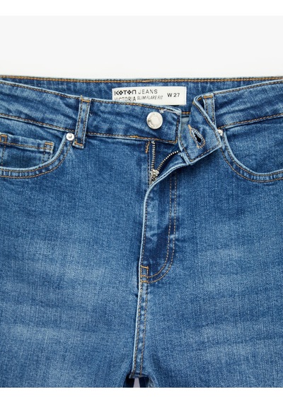 Koton Slim Fit Yüksek Bel Pamuklu İspanyol Paça Denim Pantolon - Flare Jeans Orta İndigo 6sal40188md İndigo Koton Slim Fit Yüksek Bel Pamuklu İspanyol Paça Denim Pantolon - Flare Jeans Orta İndigo 6sal40188md İndigo