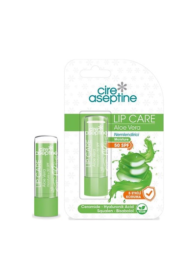 Cire Aseptine Aloe Vera Özlü Dudak Bakım Kremi SPF50 4.5 G