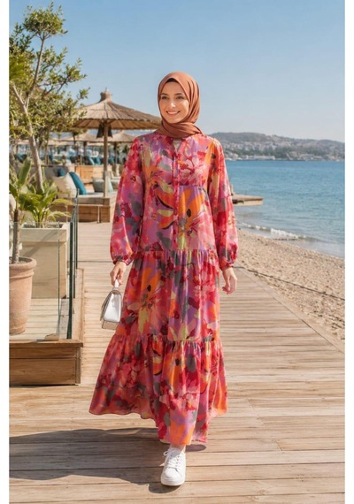 Hb Harma Time Butik Kadın Rahat Kesim Desenli Modal Kumaş Kırmızı Elbise Kırmızı Kırmızı Hb Harma Time Butik Kadın Rahat Kesim Desenli Modal Kumaş Kırmızı Elbise Kırmızı Kırmızı
