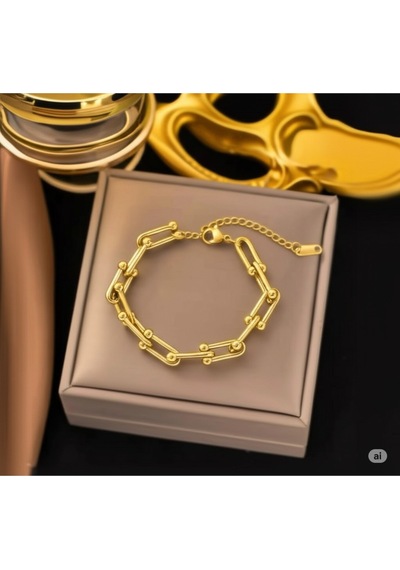 Sevgililer Ve Özel Günler Çelik Gold Bileklik Çok Renkli
