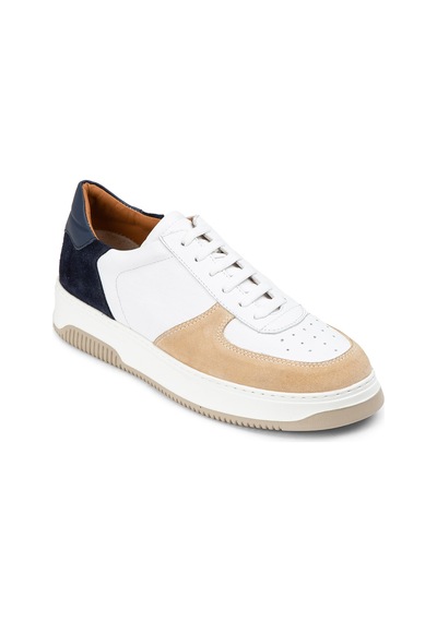 Deery Hakiki Deri Vizon Rengi Erkek Sneaker Ayakkabı - 01965Mvzne03 Vizon