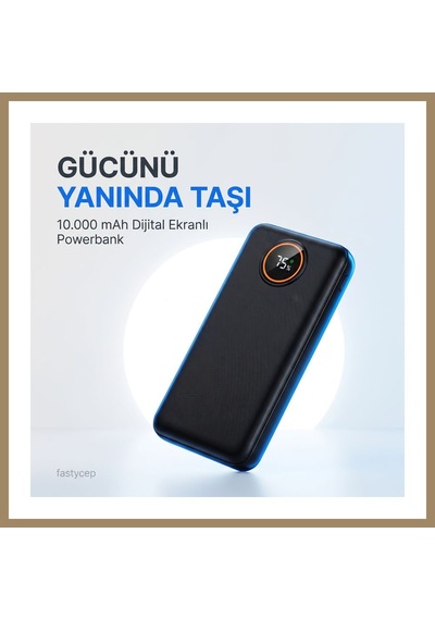 Bezos 3012 10.000 Mah Lcd Ekran Dahili Kablolu 22.5w Hızlı Şarj Powerbank 22 Çok Renkli