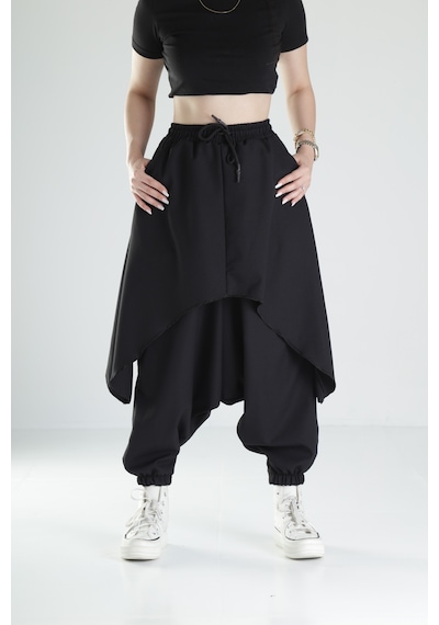 Oversize Şalvarlı Jogger Pantolon Coc1479 Siyah