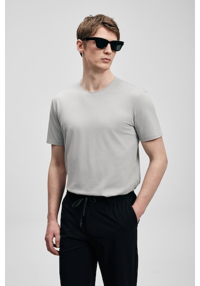 Lufian Finto Modern Grafik Erkek T-shirt 111020323 Taş