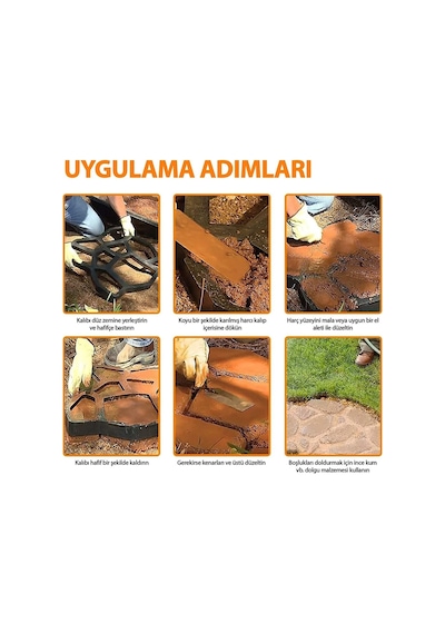 Zemin Kaplama Kalıbı Bahçe Taş Kalıbı Yürüyüş Yolu Kaldırım Yapım 4 adet