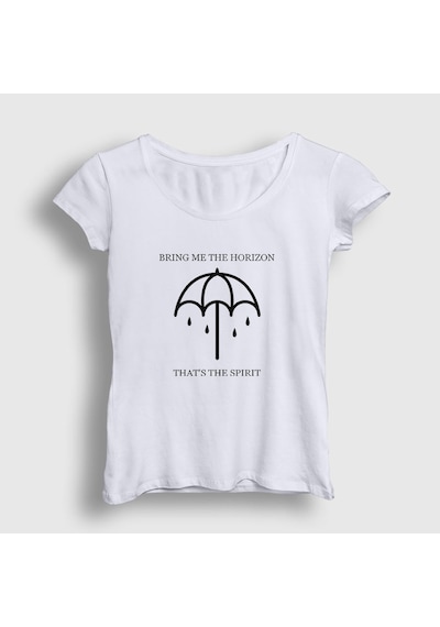 Presmono Kadın Spirit Bring Me The Horizon T-shirt Beyaz
