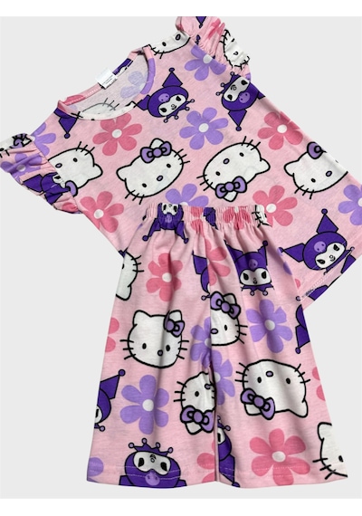 Aliş Kids Kız Çocuk Pembe Sevimli Karakter Desenli Kolları Fırfırlı Kısa Kollu Şortlu Yazlık Pijama Tkımı Aliş Kids Kız Çocuk Pembe Sevimli Karakter Desenli Kolları Fırfırlı Kısa Kollu Şortlu Yazlık Pijama Tkımı