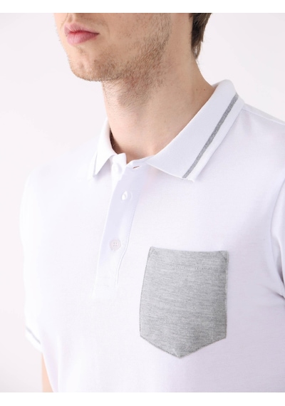 Dufy Beyaz Erkek Slim Fit Polo Yaka Tshirt - 82801 Beyaz