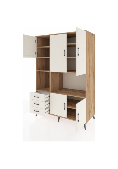 Kronos Dolap 9 Raflı 3 Çekmeceli 5 Kapaklı 132x59x195 Çam-ayt... Çam