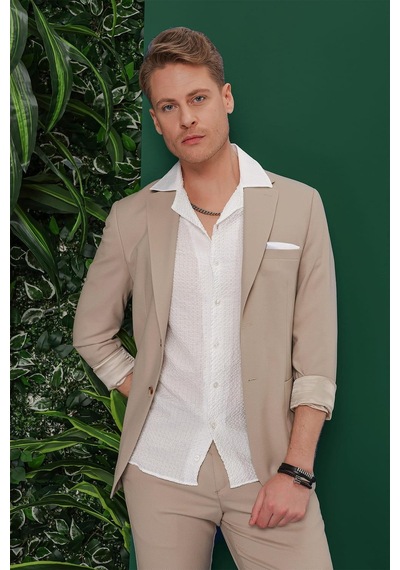 Efor C 639 Slim Fit Bej Spor Ceket Bej