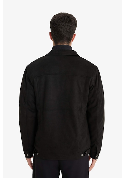 Defacto Slim Fit İç Cepli Süet Mevsimlik Baharlık Siyah Erkek Mont A3254ax/bk27 Siyah
