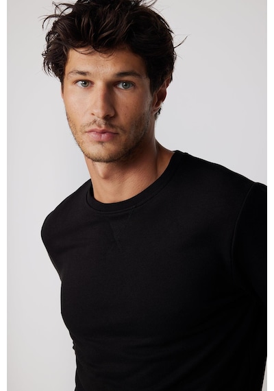 Tudors Unisex Relax Fit Rahat Kesim Pamuklu Basic Siyah Bisiklet Yaka Sweatshirt-32053-siyah Siyah Tudors Unisex Relax Fit Rahat Kesim Pamuklu Basic Siyah Bisiklet Yaka Sweatshirt-32053-siyah Siyah