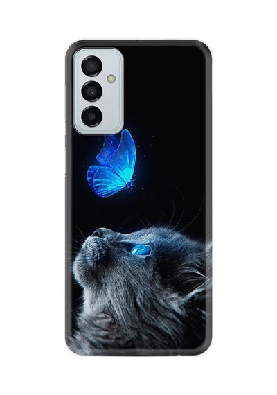 Samsung Galaxy Uyumlu A04s Kılıf Resimli Desenli Silikon Platinium Series Butterfly Cat 1891